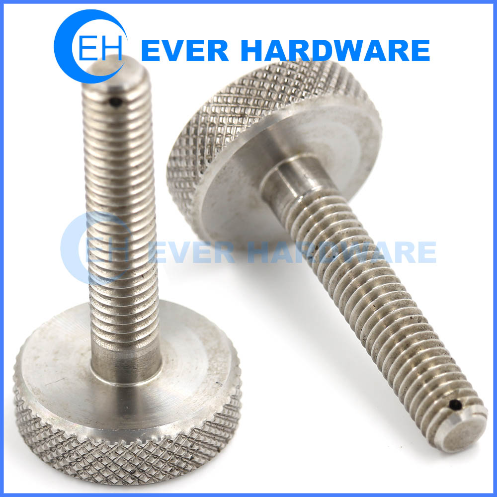 Knurled Knob Stainless Steel Clamping Stud Threaded Long Fastener