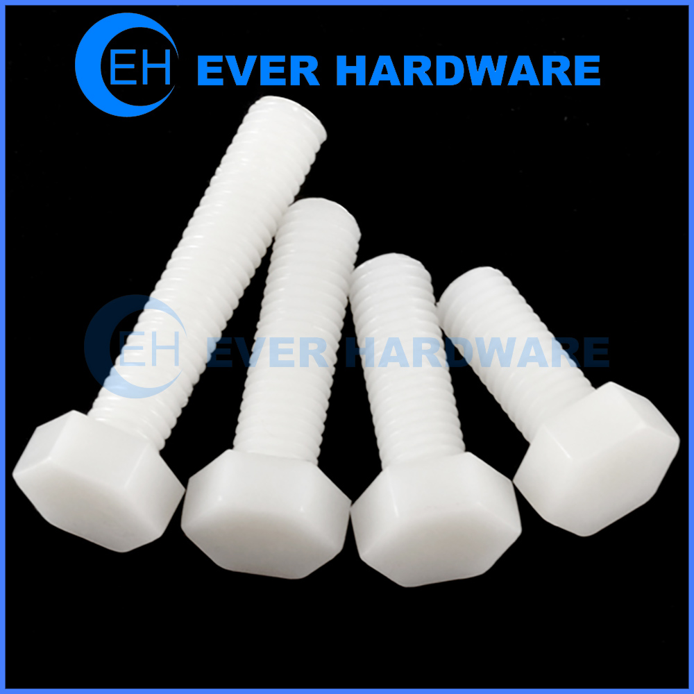 Large Plastic Screws Nylon Hex Molded Bolts Custom Fasteners Hardware