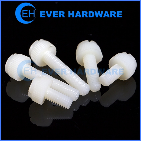 Polypropylene Screws Machine Thread Knurled Thumb Head Plastic