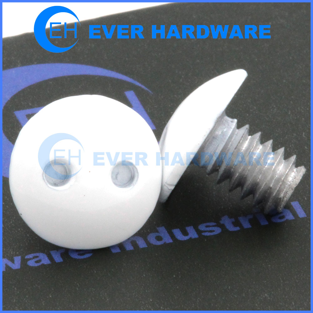 White Screws Switch Plate Tamper Resistant Capped Fixings Point Drive