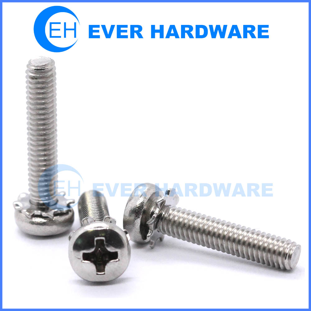 Stainless Steel Pan Head Machine Screws Phillips External Tooth Washer