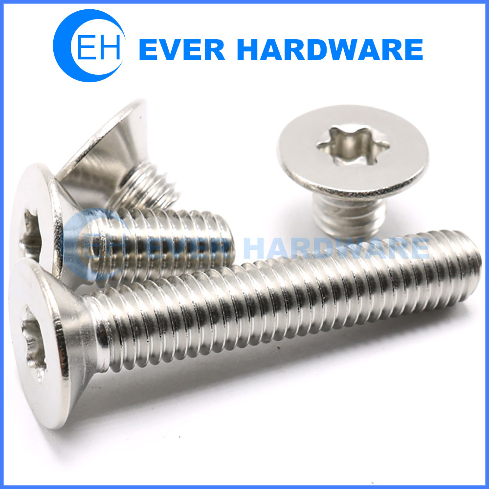 Metric Torx Flat Head Screws Tamper Proof Socket Stainless Steel Machine Bolts Pin In Center Star Drive Right Handed Thread Cap Fasteners Countersunk Supplier