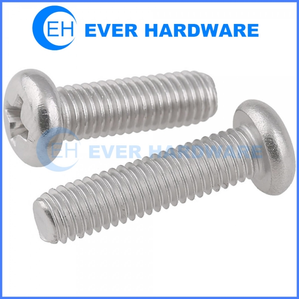 Phillips Round Head Machine Screw SS Pan Philips Plain Finish DIN7985