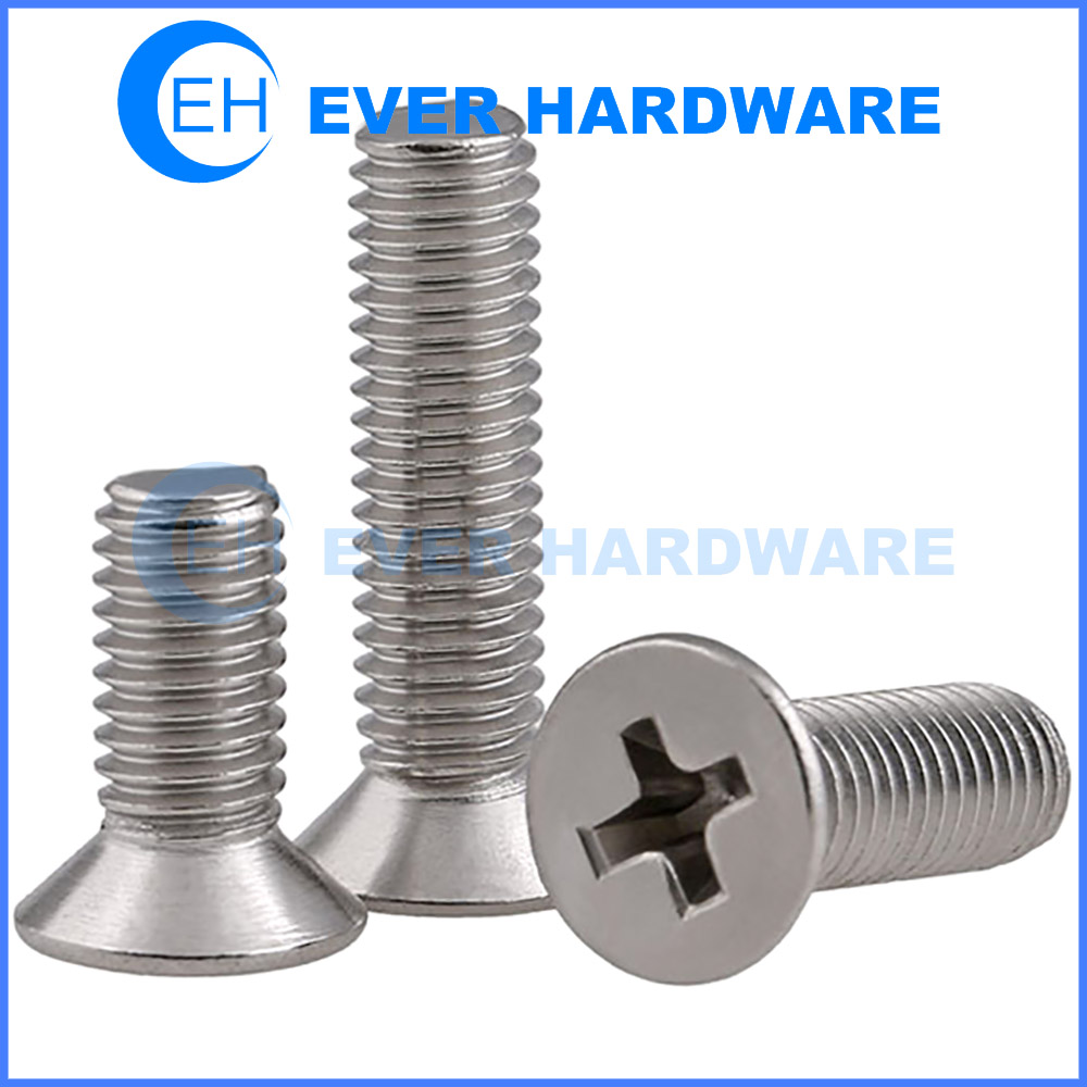 Details about   M5 304 Stainless Steel Phillips Flat Head Screws Countersunk Head Machine Bolts 