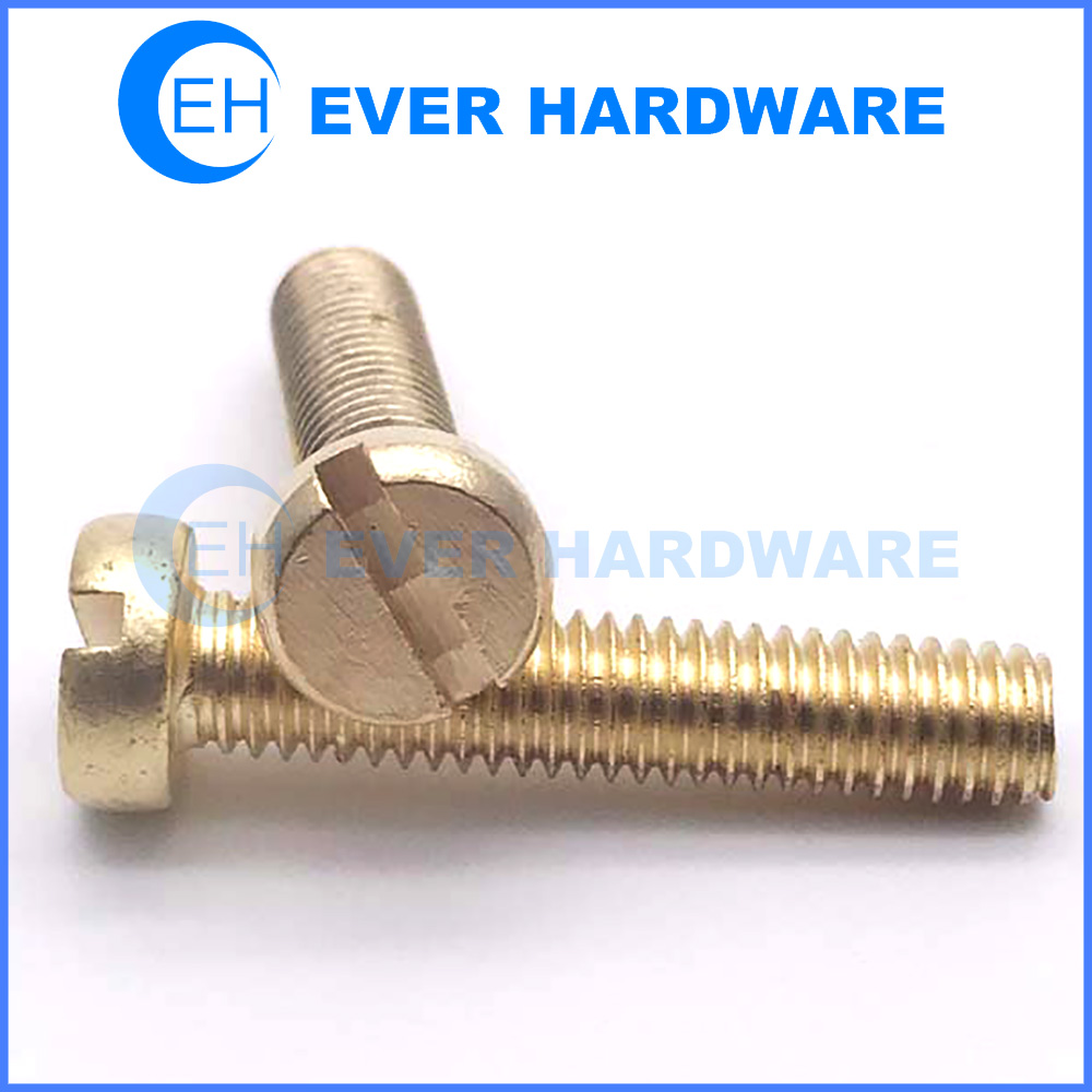 Slotted Head Machine Screw Cheese Brass Metric Right Handed Thread