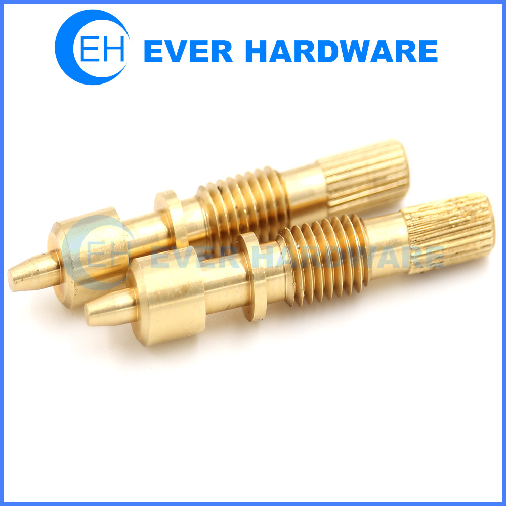 Brass Turned Parts Threaded Electronics Fastening Products High Precision Components Customized Machining CNC Parts Copper Lathe Mechanical Metal Fasteners Supplier Manufacturer