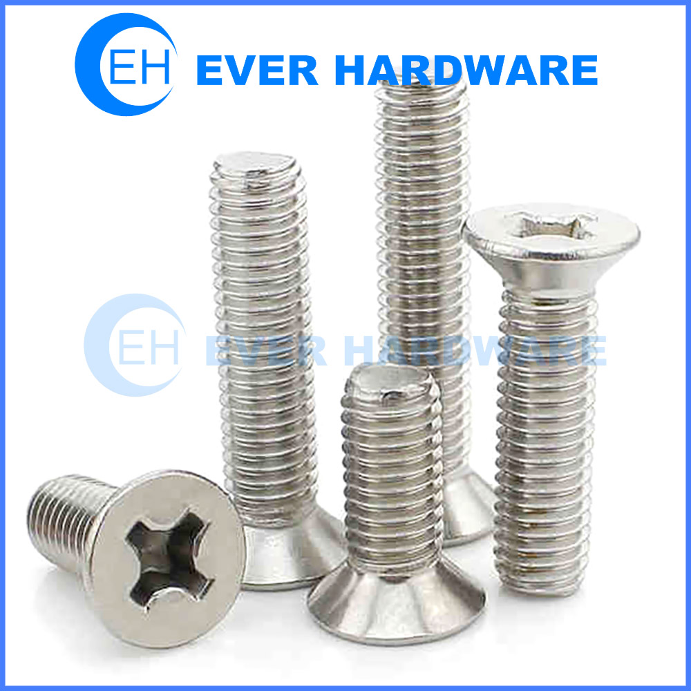 Flat Head Countersunk Bolts Phillips Stainless Metric Machine Screws