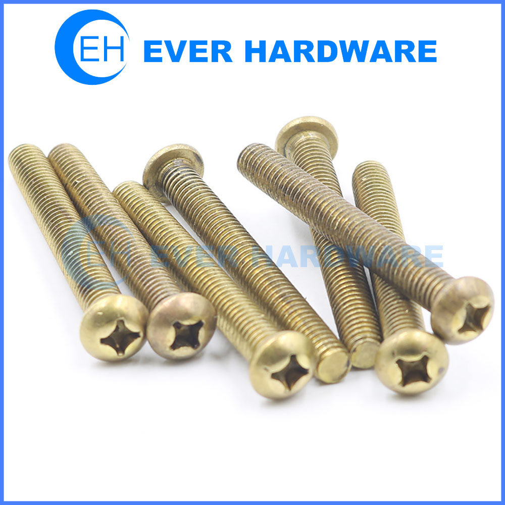 Round Screw Brass Machine Cross Drive Right Hand Threads mm inch