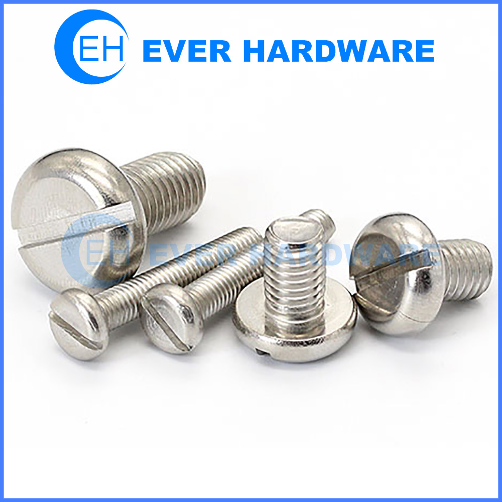 Cheese Head Machine Screw Plain Finish Slotted Round SS 18-8 DIN 84 ISO 1207 M2 M2.5 M3 M4 M5 M6 Supplier Manufacturer