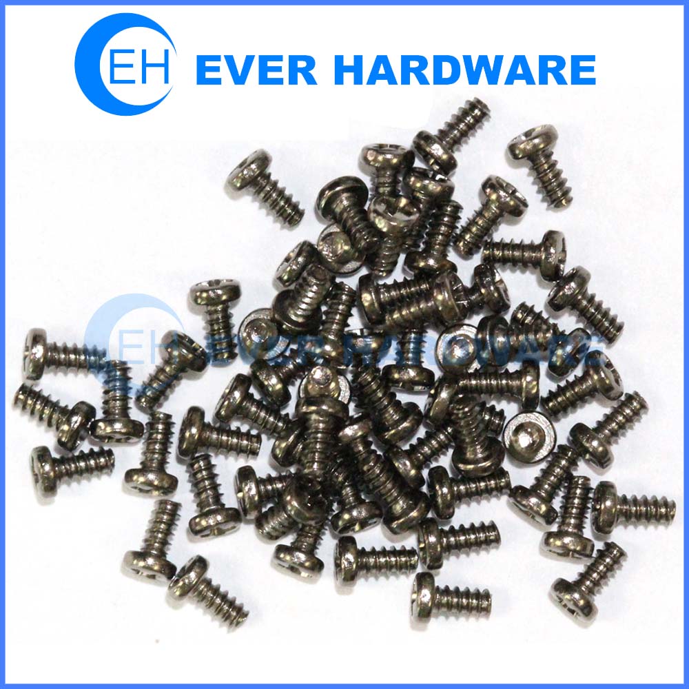 Small Round Head Screws Mini Electronic Black Plastic Tapping Phillips