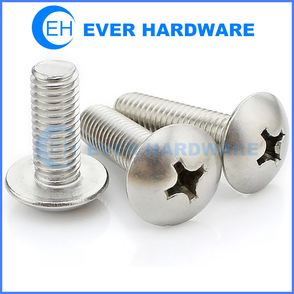 Truss Head Machine Screw Stainless Steel A2 Phillips Cross Drive Crown Bolt Fully Threaded SUS304 Metric M2 M2.5 M3 M4 M5 M6 M8 Supplier Manufacturer