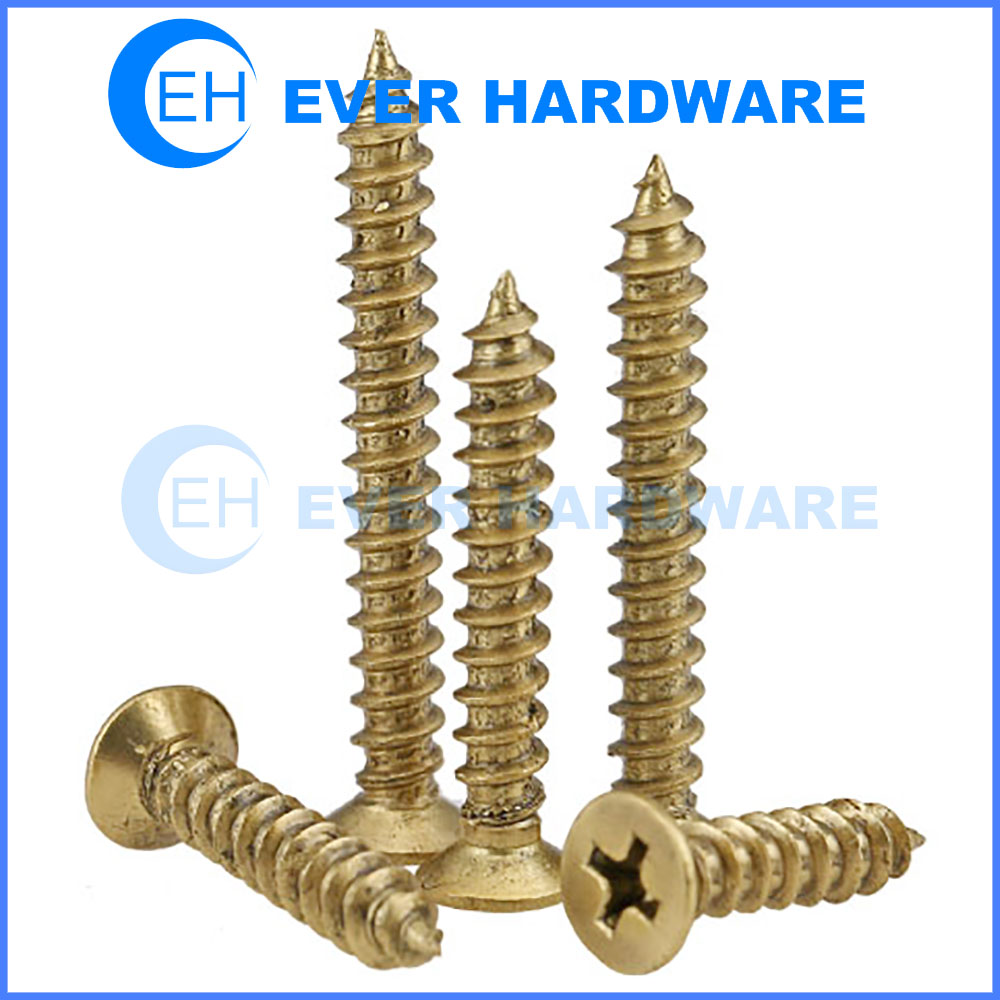 Phillips Countersunk Screw CSK Brass Coating Self Tapping Fasteners