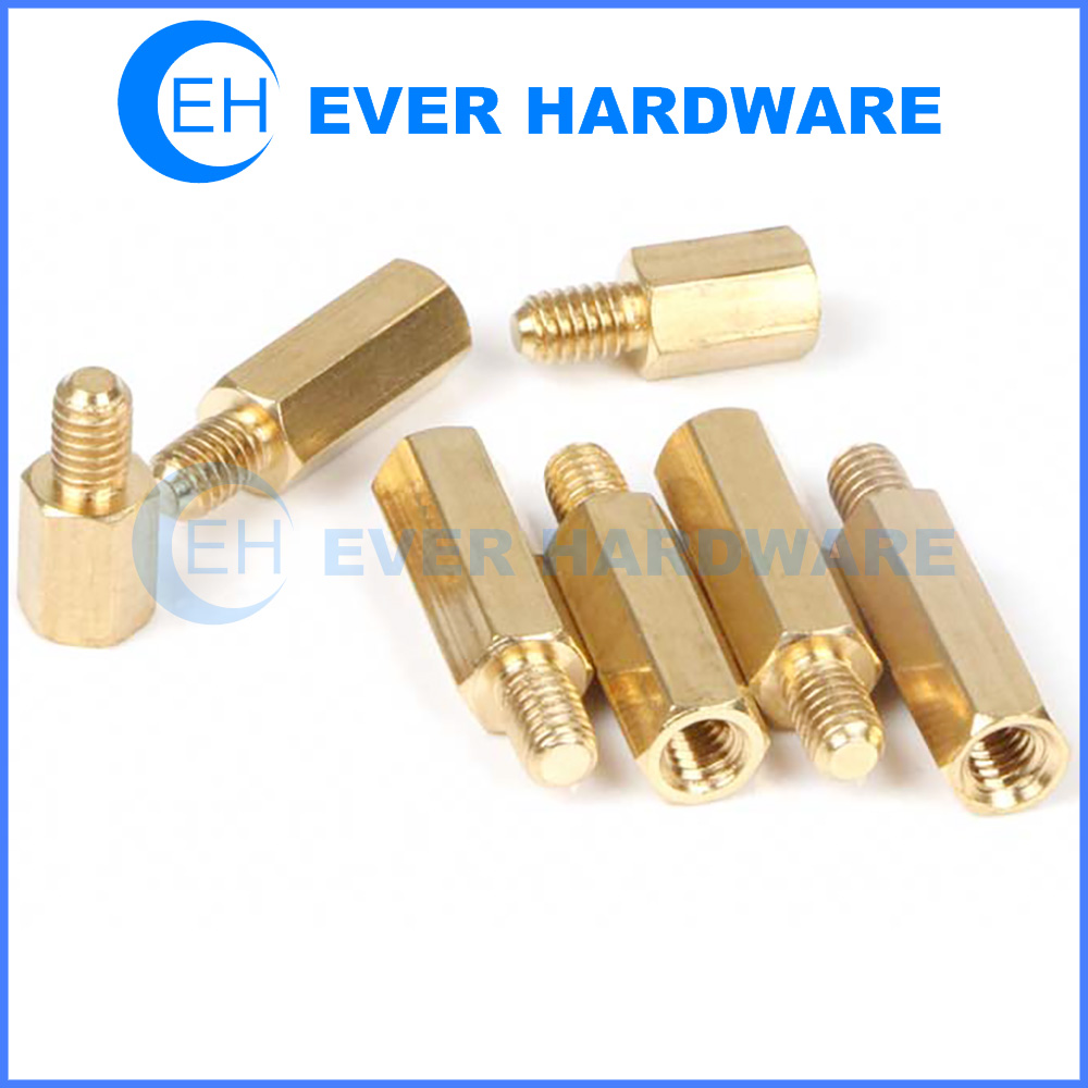 M8 Threaded Standoff Metric Mix Double Male External Brass Copper Hex