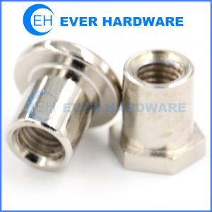 Chrome Machine Screws Flat Head Internal Threaded Round Shoulder Nuts Inserts Custom-Made Bright Plating Crown Fasteners Rivet Blind Enclosed Hardware