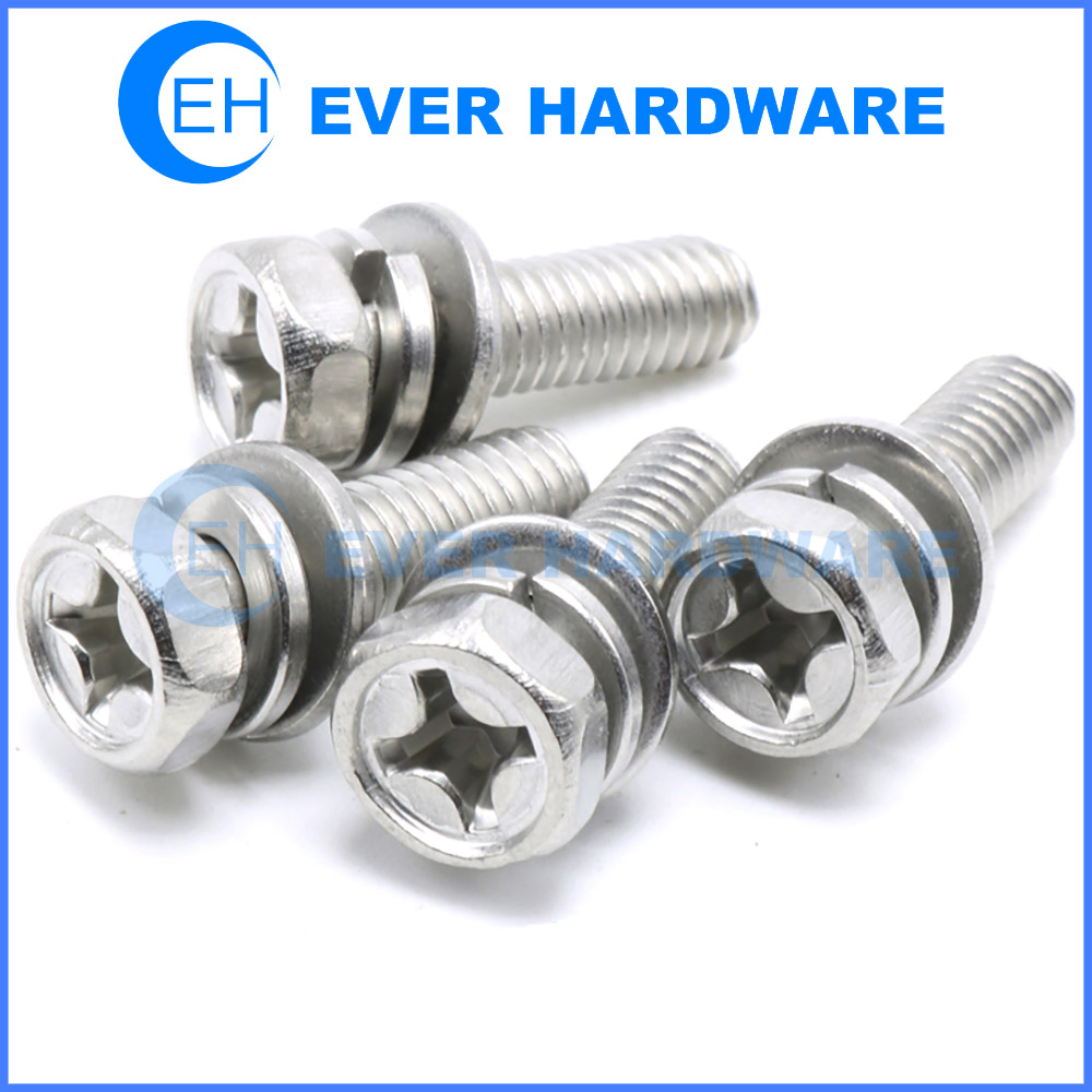 304 Stainless Steel Outer Hexagon Bolt Nut Suit Of Extended Flat Spring Washers 