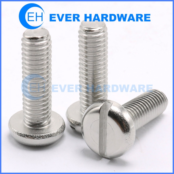 Cheese Head Machine Screw Plain Finish Slotted Round SS 18-8 DIN 84