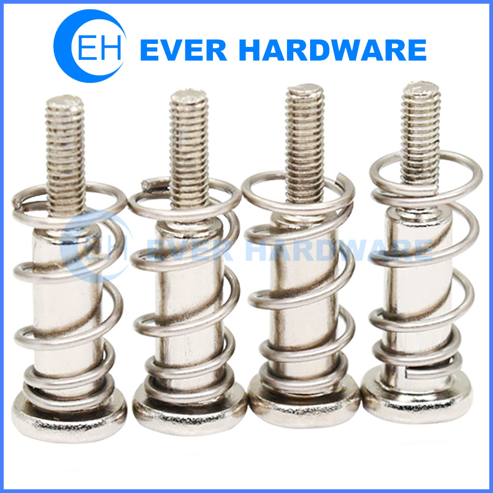 Self Ejecting Fasteners Flat Head Shoulder Spring Loaded Screws Customized Special Threaded PC Board Panel Low Profile Assemblies