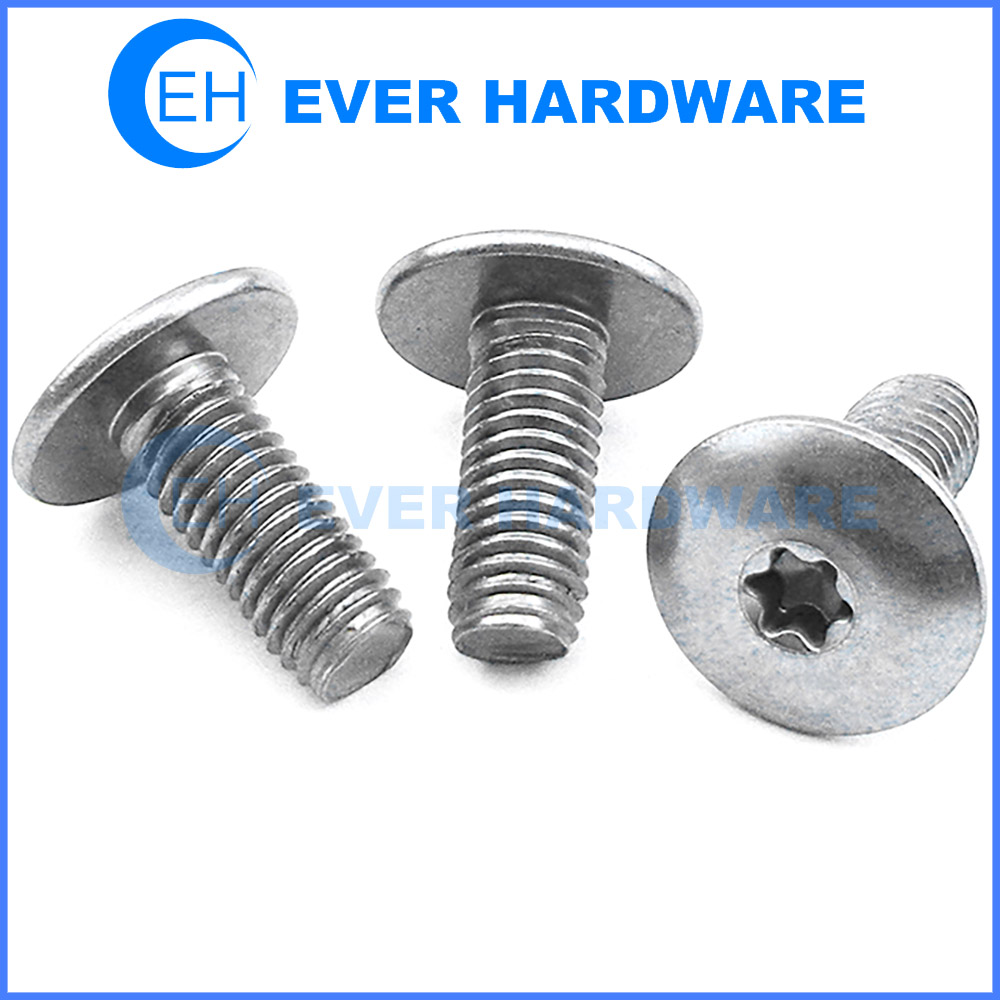Wafer Head Machine Screws Metric Coarse Torx Thinhead Threaded Large Dia Six Lobe Drive Mush Security Star Fasteners Custom Made Color Available Fasteners Hardware Manufacturer Supplier