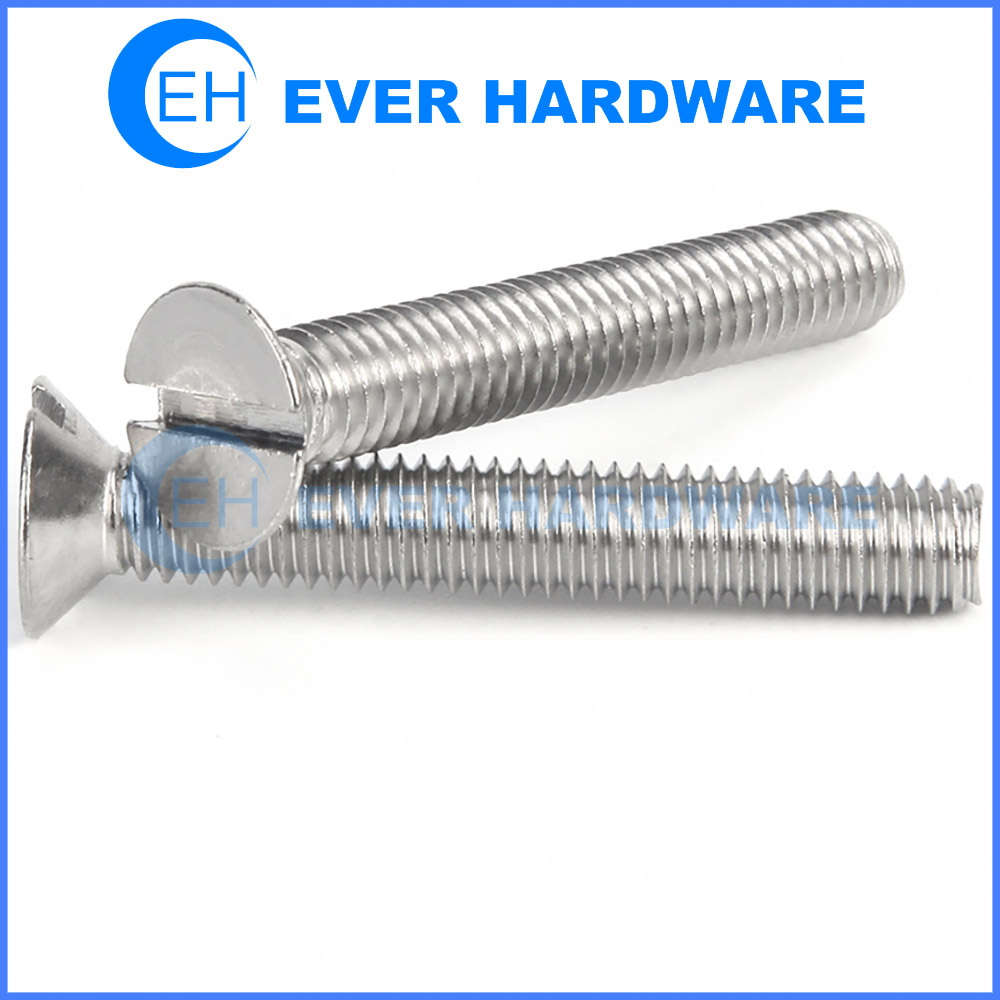 MACHINE SCREWS SOLID BRASS SLOTTED COUNTERSUNK SLOT CSK HEAD BOLTS M3 M4 M5 M6 