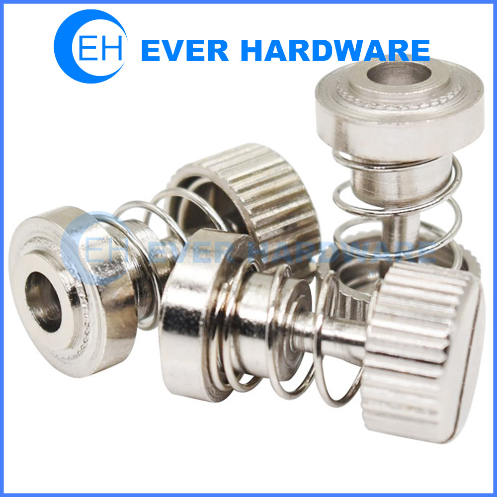 Access Panel Fasteners Assembly Captive Screws Quick Self Clinching Spring Loaded Thumb Plungers Hardware Flare Mount Fasteners Engineering