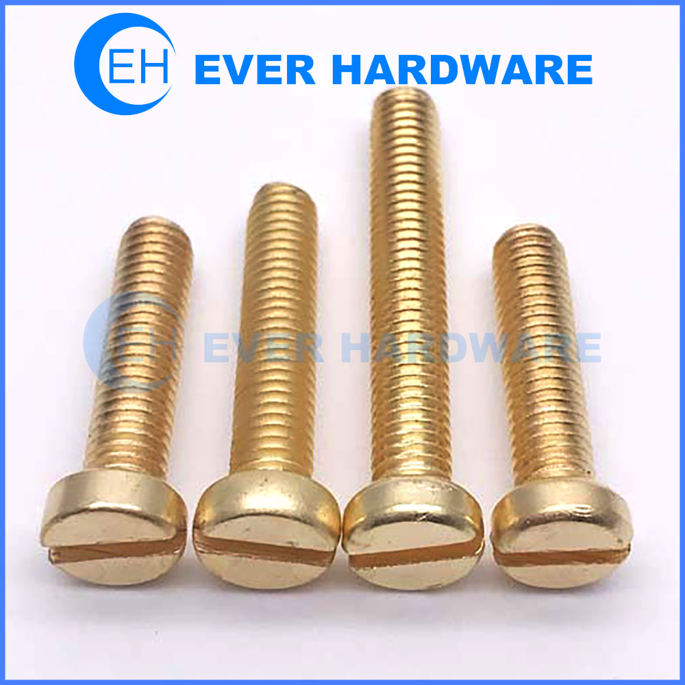 Metric Fillister Head Machine Screws Slotted Brass Cheese Plain Finish Right Hand Threaded Round Bolts Fasteners Customizable Electronics Parts