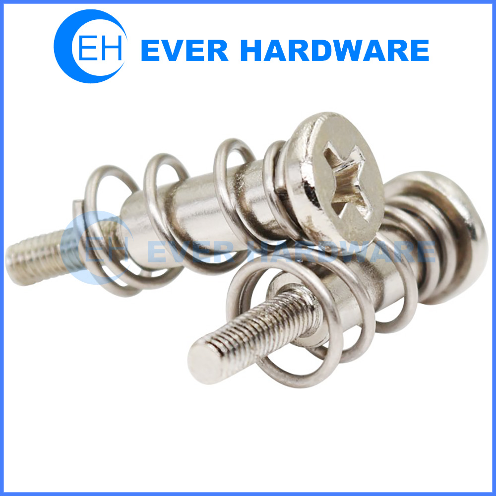 Spring Loaded Panel Fasteners Low Profile Knob Stainless Steel M3 M4 M5 Metallic Captive Self Clinching Engineering Cabinet Adjusting Bolt High Quality Screws Metric Manufacturer Supplier