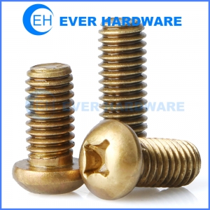 Bronze Machine Screws Phillips Drive Round Head Silicon Pan Fully Thread Metric Marine Fasteners Cross M2 M2.5 M3 M4 M5 M6 Copper Electric Plug Solid Bolts Supplier Manufacturer