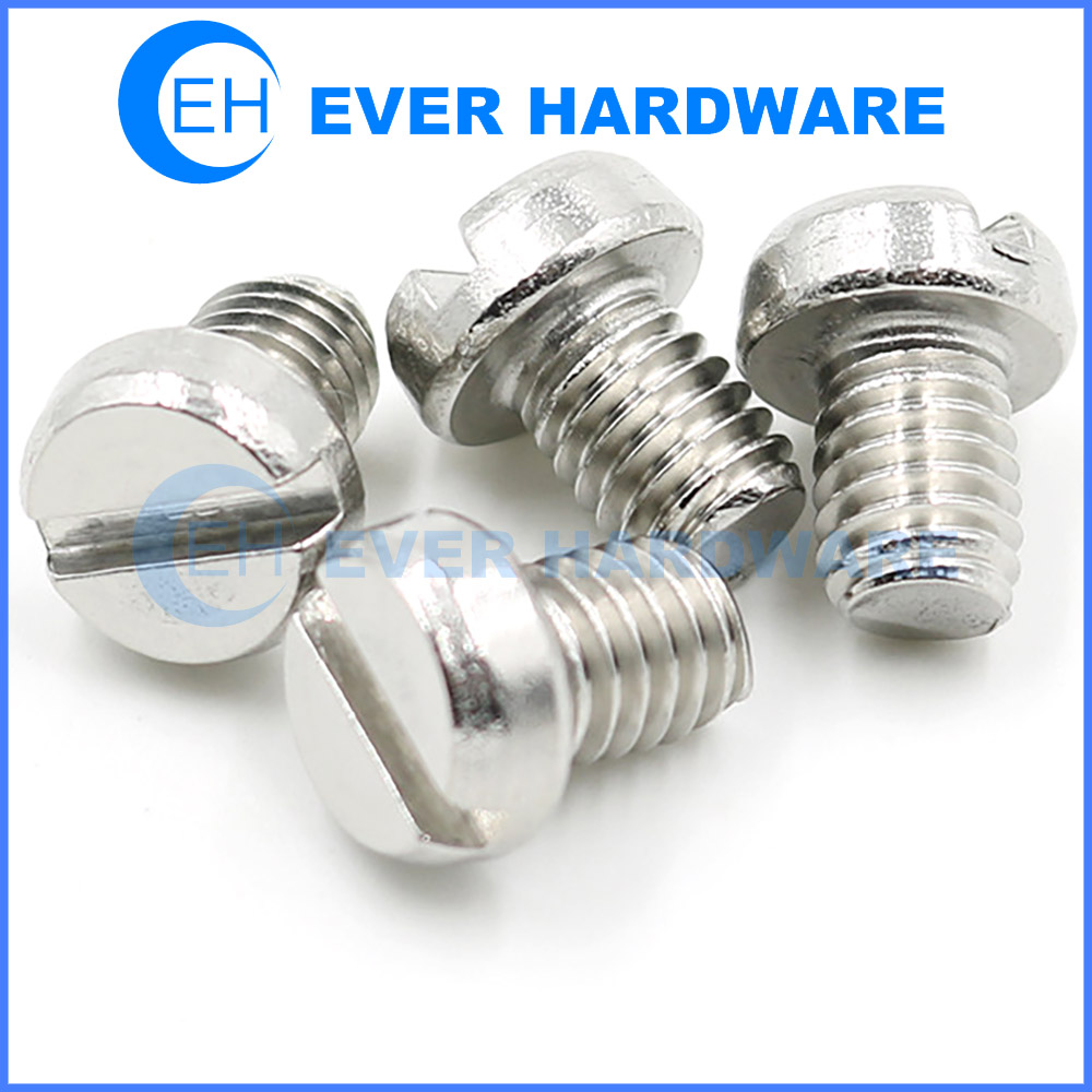 Fillister Machine Screw 18-8 Stainless Steel Plain Finish Slotted Flat Bolts Polished Metric External Fully Threaded Imperial Size Cheese Fasteners M2 M2.5 M3 M4 M5 M6 M8 Supplier Manufacturer