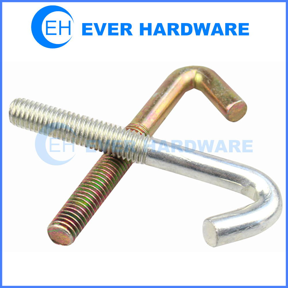 Machine Screw Hooks Park Tool Threaded Metal Zinc Plated Carbon Steel Industrial Fasteners Clothsline Lag Bolts Grade 8.8 Class 10.9 Right Angle Shape L Fittings Products Supplier Manufacturer