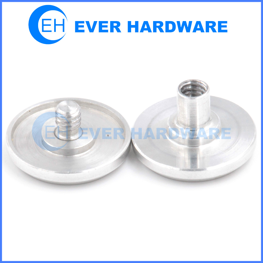 Single Hole Fastener Blind Aluminum Internal Threaded Hollow Screw Electronics Construction Barrel Nuts Binding Post Polishing Bowl Shaped Parts Custom Made Components Manufacturer Supplier