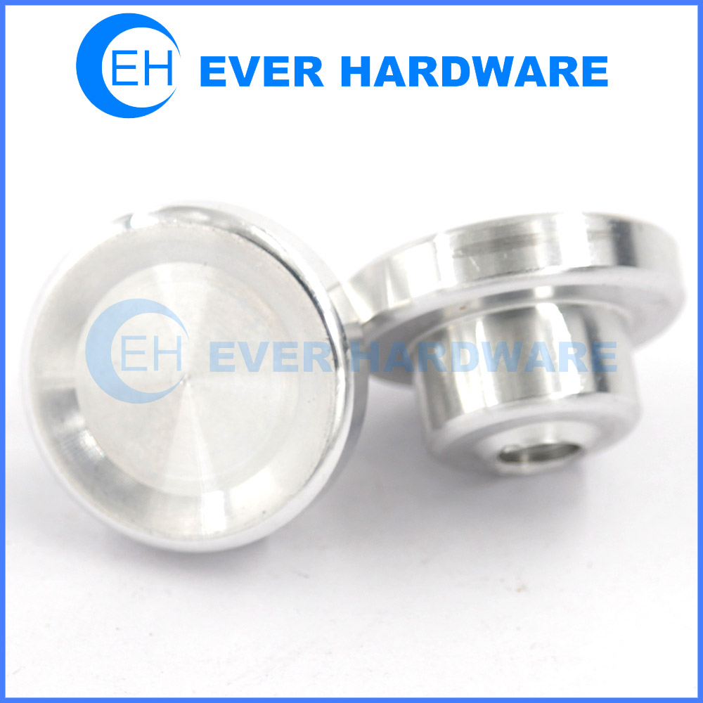 Single Hole Fastener Blind Aluminum Internal Threaded Hollow Screw Electronics Construction Barrel Nuts Binding Post Polishing Bowl Shaped Parts Custom Made Components Manufacturer Supplier