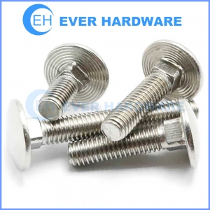 Stainless Steel Coach Bolts Cup Square Hex Bolt Shank Carriage Screws Mushroom Head Timber Joining Fully Threaded Exterior Plain Finish SS Fasteners