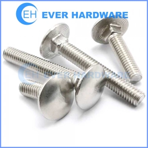 Stainless Steel Coach Bolts Cup Square Hex Bolt Shank Carriage Screws Mushroom Head Timber Joining Fully Threaded Exterior Plain Finish SS Fasteners