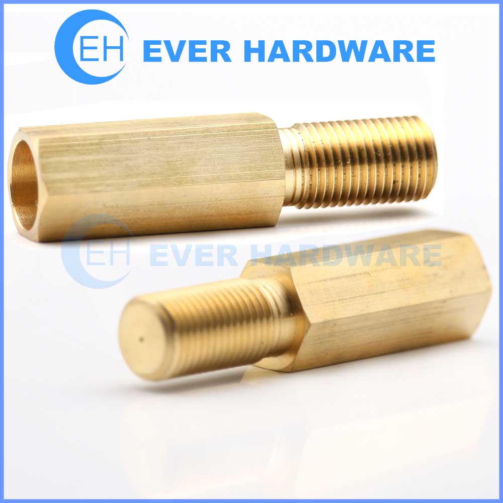 M3 Brass Machine Screws Custom-Made Hex Standoffs Male Threaded External Cover Bolts Special Designed Electronics Fasteners Lathe Products Supplier