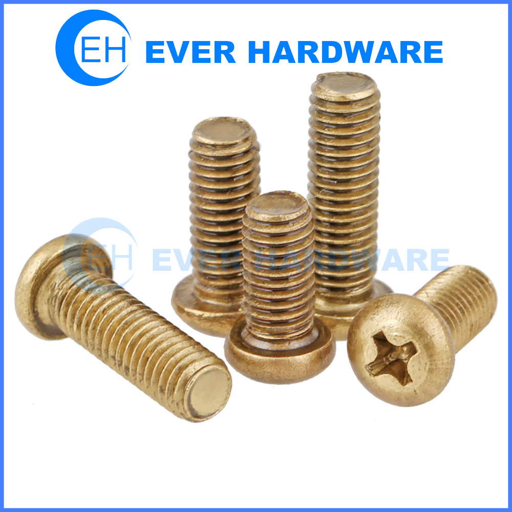 Pan Phillips Screw Metric Machine Thread Copper Right Hand Threaded Screws Round Head Cross Recessed Drive Conductive Electronics Bolts Supplier