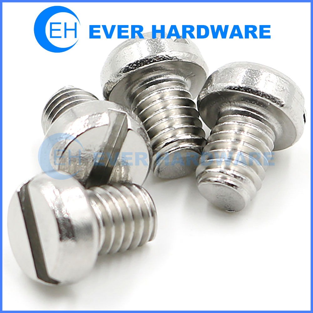 Slotted Fillister Head Machine Screw Stainless Steel 18-8 Protective Finish Imperial Full Thread ASME Bolt Inch Size Bolts Nuts Fasteners Supplier Manufacturer