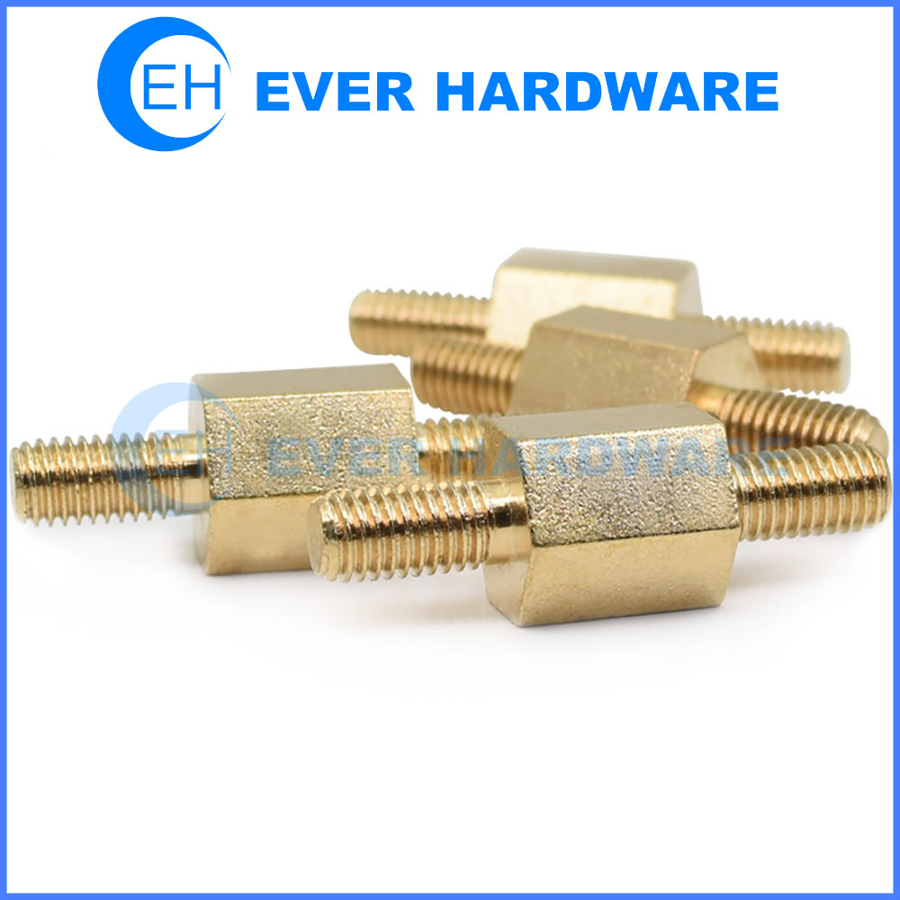 M2 Brass Machine Screws Hexagonal Conducting Double Ended Male Screw Standoffs CNC Lathe Parts for CCTV Digital CCD Cameras Electronics Fasteners