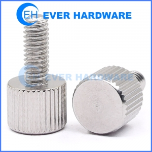 Slotless Machine Screws Knurling Flat Decorative Bolt Stainless Steel Thumb Grip Fasteners Adjusting Stopper Bolts Plain Finish Hardware Manufacturer