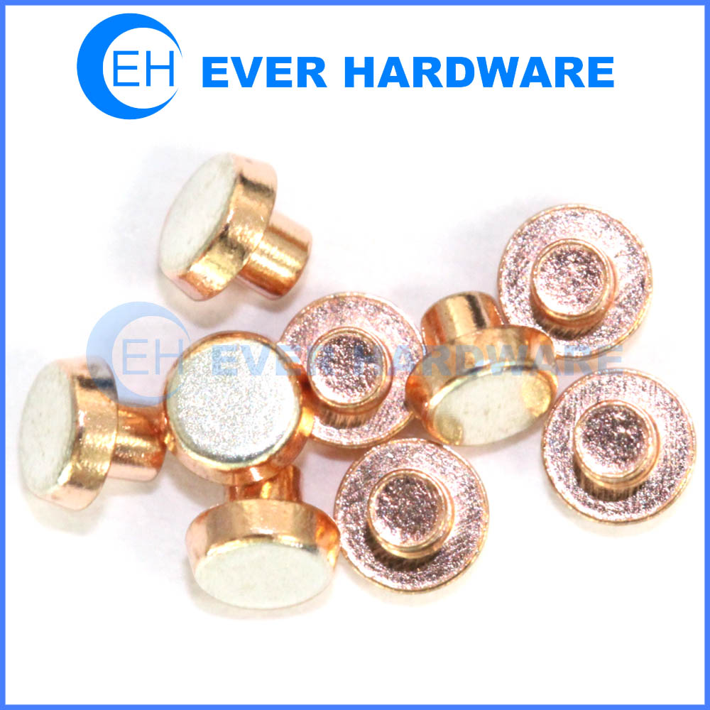 Copper Rivets Solid Burrs-Stirrup Blevins Buckle Rivets Saddle Repair Electrical Tubular Leather Flat Head Customizable Fasteners Manufacturer